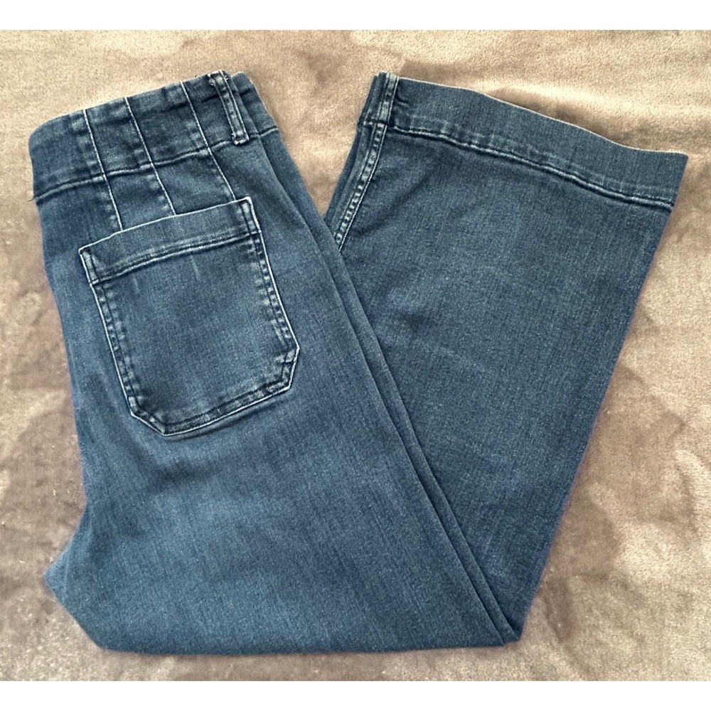 Maeve Anthropologie The Colette Wide Leg‎ Denim Blue Cropped Pants Size 31